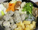 薄切り肉消費！簡単♪レンコン入り豚団子鍋作り方10写真