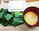 超簡単！豆腐と玉子の小松菜あんかけ！！作り方1写真