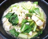 超簡単！豆腐と玉子の小松菜あんかけ！！作り方6写真