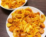 うどんでナポリタン作り方7写真