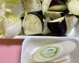 茄子と白菜、ネギのトロトロくたくた煮物作り方1写真