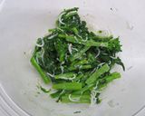 簡単☆菜の花としらすのブルスケッタ作り方3写真