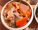 簡単もつ煮込み温野菜サラダ弁当覚書作り方1写真