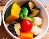 簡単もつ煮込み温野菜サラダ弁当覚書作り方2写真