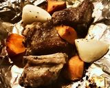 置いて焼くだけ　バラ肉と根菜のグリル作り方5写真