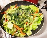 小松菜と鶏もものガリマヨ炒め作り方5写真