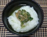 明太子ニラ茶漬け作り方1写真