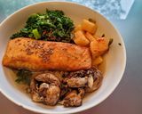 サーモンの野菜盛々オートミールだし茶漬け作り方8写真