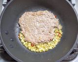 野沢菜漬けと豚挽き肉のあんかけ炒飯作り方3写真