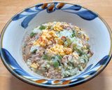 野沢菜漬けと豚挽き肉のあんかけ炒飯作り方12写真