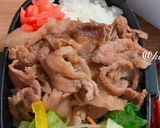 簡単豚丼野菜サラダ弁当覚書作り方3写真