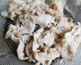 豚こまの梅肉辛和え作り方1写真