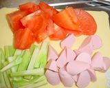 ★おさかなソーセージとトマトのマヨ焼き★作り方1写真