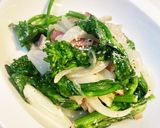 菜の花&新玉ねぎのベーコンチーズ炒め♫作り方4写真