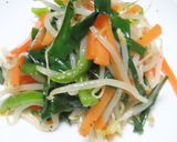 時短簡単☆千切り蒸し野菜のごま油和え作り方8写真