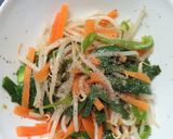 時短簡単☆千切り蒸し野菜のごま油和え作り方6写真