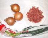 玉ねぎの肉詰め♪簡単ストレス漢方薬膳作り方1写真