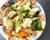 レンジ肉無豆腐コク旨甘辛炒め味野菜炒め作り方15写真