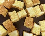 厚揚げを焼いてねぎ、ごま、かつお節作り方3写真