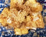 厚揚げを焼いてねぎ、ごま、かつお節作り方6写真