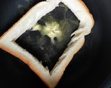簡単！目玉焼きトースト　朝ごパン作り方2写真