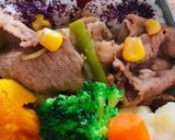 簡単牛肉炒め温野菜焼売弁当覚書作り方2写真