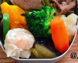 簡単牛肉炒め温野菜焼売弁当覚書作り方3写真