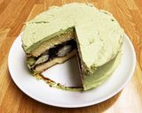 抹茶クリームとこし餡の和風ケーキ（息子作作り方19写真