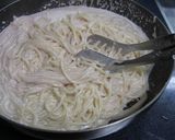 簡単☆定番☆明太子のクリームパスタ作り方4写真