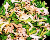 簡単！ニラと舞茸と豚肉の和風卵炒め作り方10写真