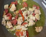 鶏と梅のペペロンチーノ作り方4写真