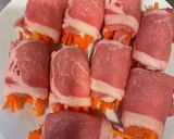 相性バツグン　大根キムチと人参の豚肉巻き作り方2写真