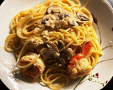 旨味凝縮★海老ときのこのクリームパスタ作り方11写真