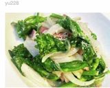 菜の花&新玉ねぎのベーコンチーズ炒め♫作り方5写真