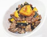 かぼちゃ&牛肉の甘辛炒め♪作り方6写真