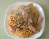 おさかなソーセージ入りミートソースパスタ作り方4写真