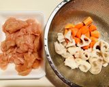 鶏肉とれんこんの炒り煮作り方1写真