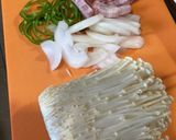 罪悪感を半分に★えのきナポリタン作り方1写真