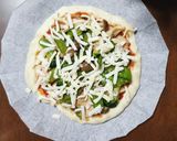 簡単ピザ生地✿照焼チキンとエビ&シラス作り方20写真