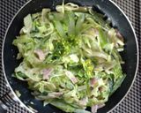 菜の花とキャベツのカルボナーラ風。作り方8写真