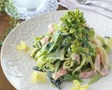 菜の花とキャベツのカルボナーラ風。作り方9写真