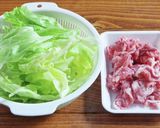 ☆簡単☆レタスと豚こまの味噌マヨ炒め作り方1写真