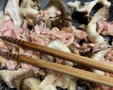 春菊とキノコのツナガーリック炒め作り方2写真