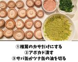 アボカドとサバ缶と椎茸のチーズ焼き作り方2写真