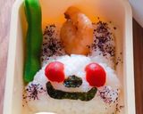 簡単豚野菜炒め茹で卵うさぎおにぎり弁当作り方3写真