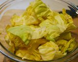 レンジで簡単！ざく切りキャベツの温サラダ作り方1写真