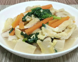 高野豆腐とほうれん草、油揚げの玉子とじ！作り方8写真