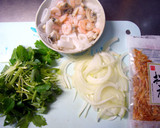 これぞWエビ風味✿三つ葉と海鮮のかき揚げ作り方1写真