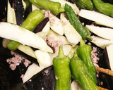 茄子とししとうのひき肉味噌炒め煮作り方2写真