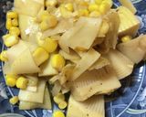 たけのことコーンのバター醤油炒め作り方4写真
